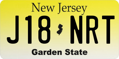 NJ license plate J18NRT