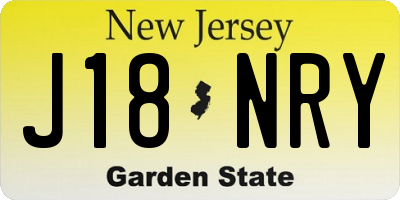 NJ license plate J18NRY