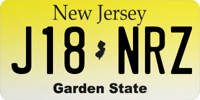 NJ license plate J18NRZ