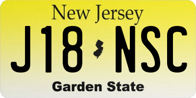 NJ license plate J18NSC