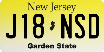 NJ license plate J18NSD