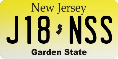 NJ license plate J18NSS