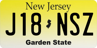NJ license plate J18NSZ