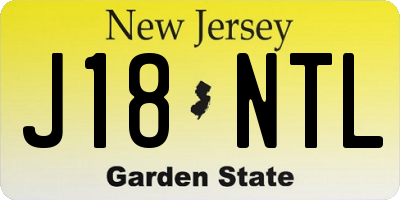 NJ license plate J18NTL