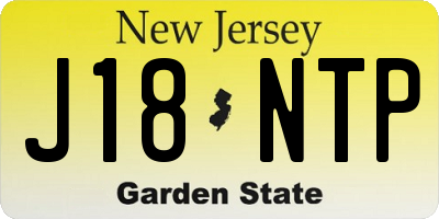 NJ license plate J18NTP