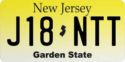 NJ license plate J18NTT