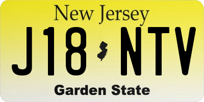 NJ license plate J18NTV