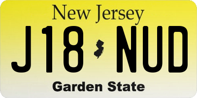 NJ license plate J18NUD