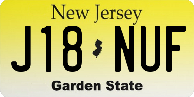 NJ license plate J18NUF