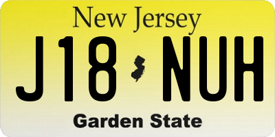 NJ license plate J18NUH