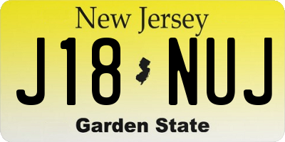 NJ license plate J18NUJ