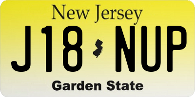 NJ license plate J18NUP