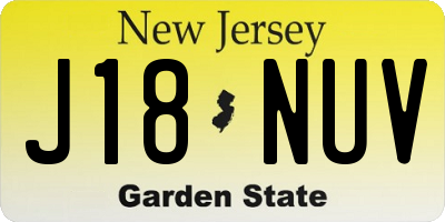 NJ license plate J18NUV