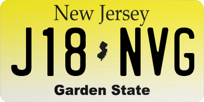 NJ license plate J18NVG