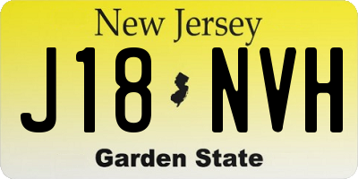 NJ license plate J18NVH