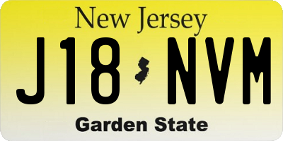 NJ license plate J18NVM