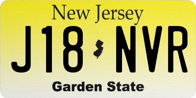 NJ license plate J18NVR