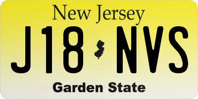 NJ license plate J18NVS
