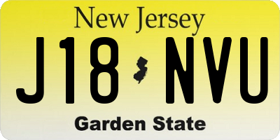 NJ license plate J18NVU