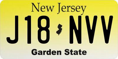 NJ license plate J18NVV