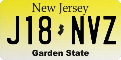 NJ license plate J18NVZ