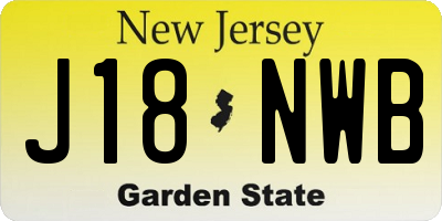 NJ license plate J18NWB