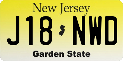 NJ license plate J18NWD