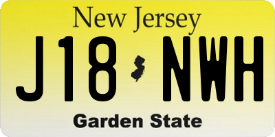 NJ license plate J18NWH