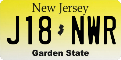 NJ license plate J18NWR
