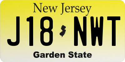 NJ license plate J18NWT