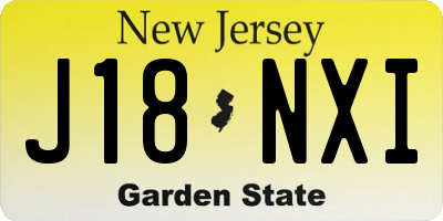 NJ license plate J18NXI