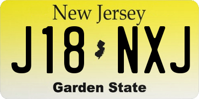 NJ license plate J18NXJ