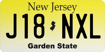 NJ license plate J18NXL