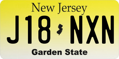 NJ license plate J18NXN
