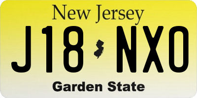 NJ license plate J18NXO