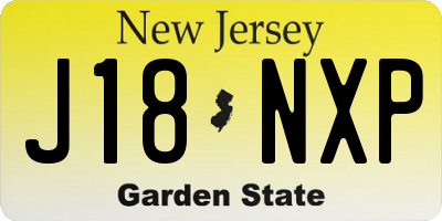 NJ license plate J18NXP