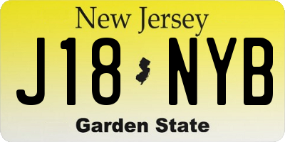 NJ license plate J18NYB