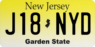 NJ license plate J18NYD
