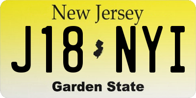 NJ license plate J18NYI