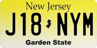 NJ license plate J18NYM