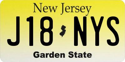 NJ license plate J18NYS