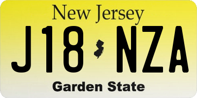 NJ license plate J18NZA