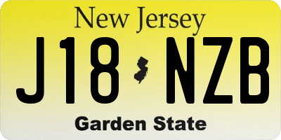 NJ license plate J18NZB