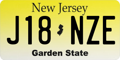 NJ license plate J18NZE