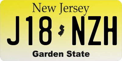 NJ license plate J18NZH