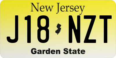 NJ license plate J18NZT