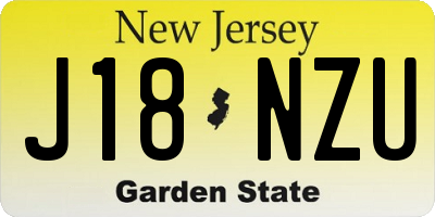 NJ license plate J18NZU