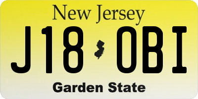 NJ license plate J18OBI