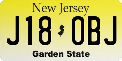 NJ license plate J18OBJ