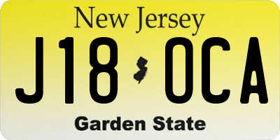 NJ license plate J18OCA